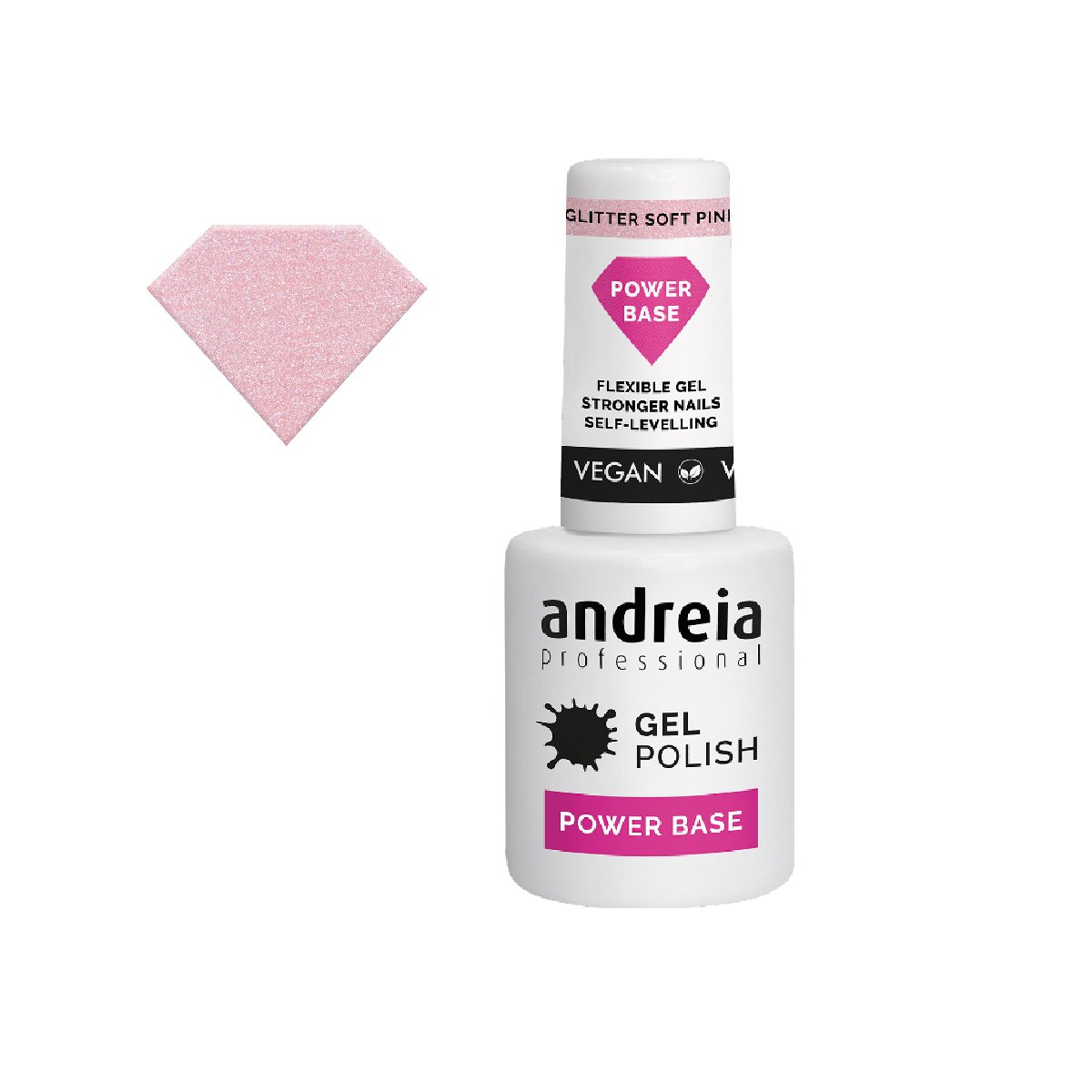 Andreia Power Base Glitter Soft Pink (10.5ml)